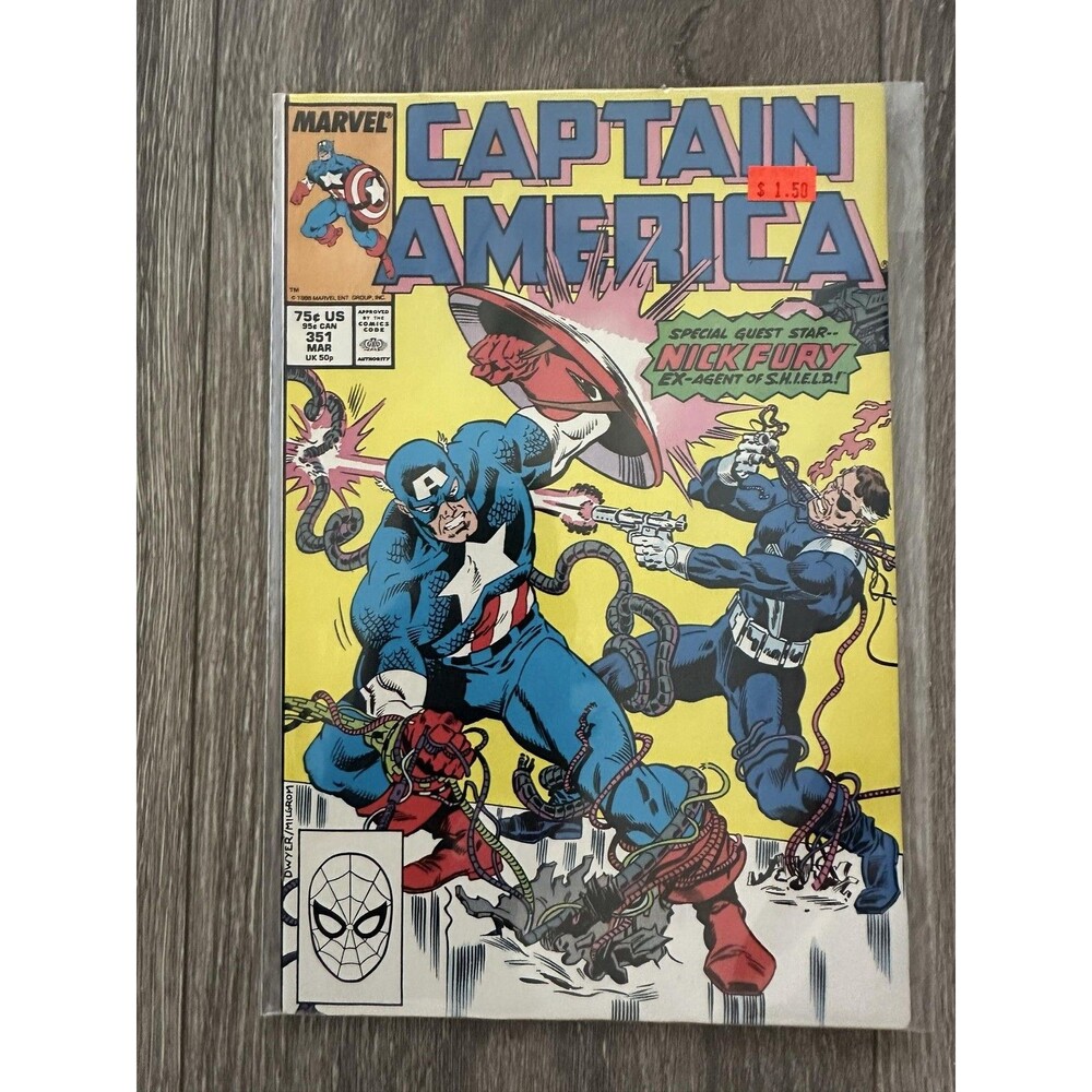 Marvel Captain America #351 Single Issue Comic 1989 Nick Fury Copper Age Color